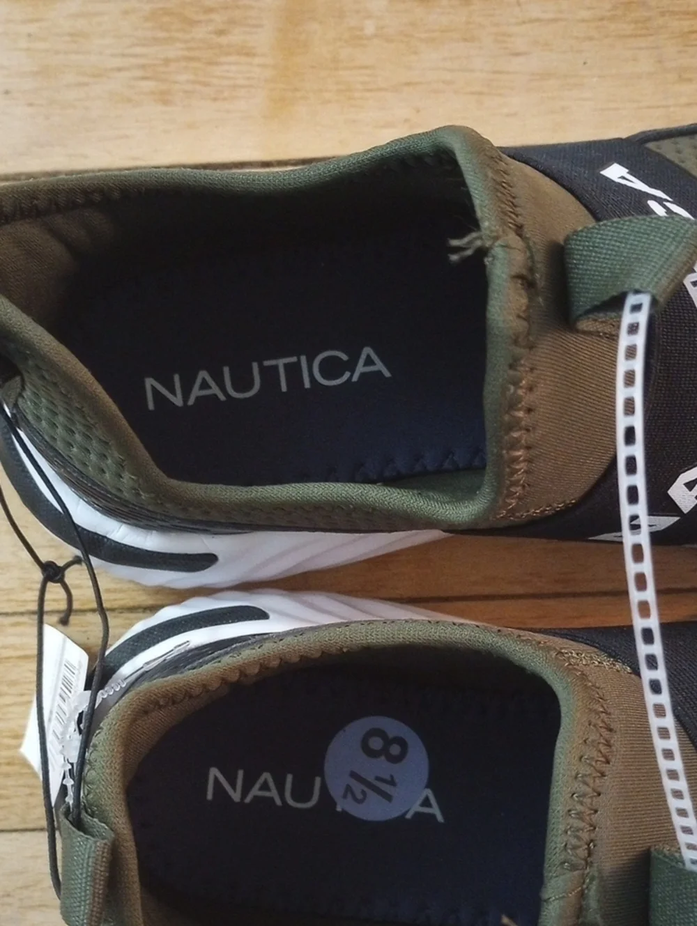 Nautica Grote Olive Green Black Slip-On Sneakers Men Size 8.5